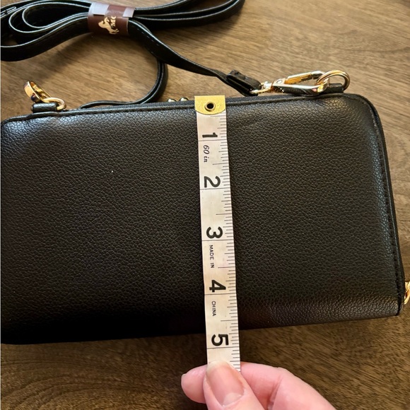 Montana West Black Leather Wallet with Crossbody Strap NWT - Picture 8 of 9